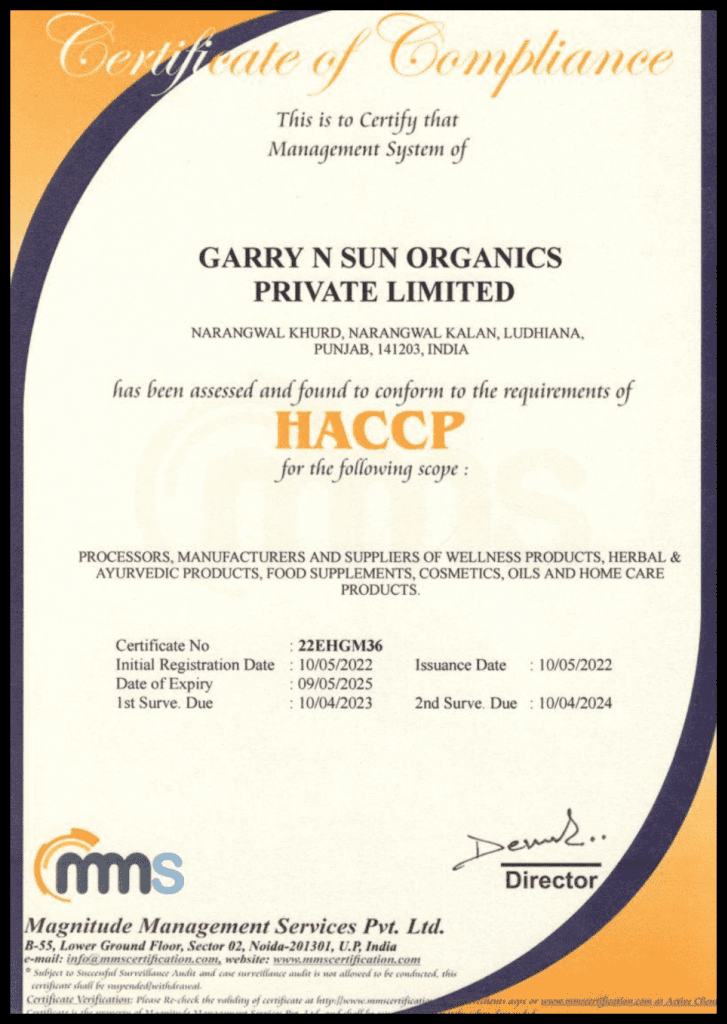 HACCP Certificate 1