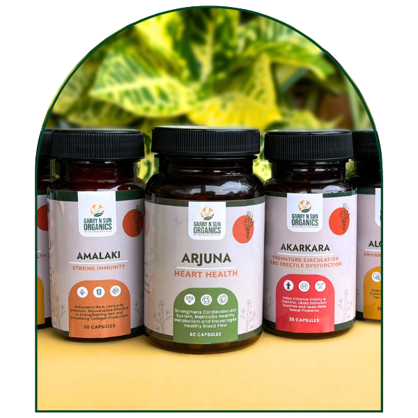 A range of Ayurvedic herbal capsules for immunity, digestion, and overall wellness